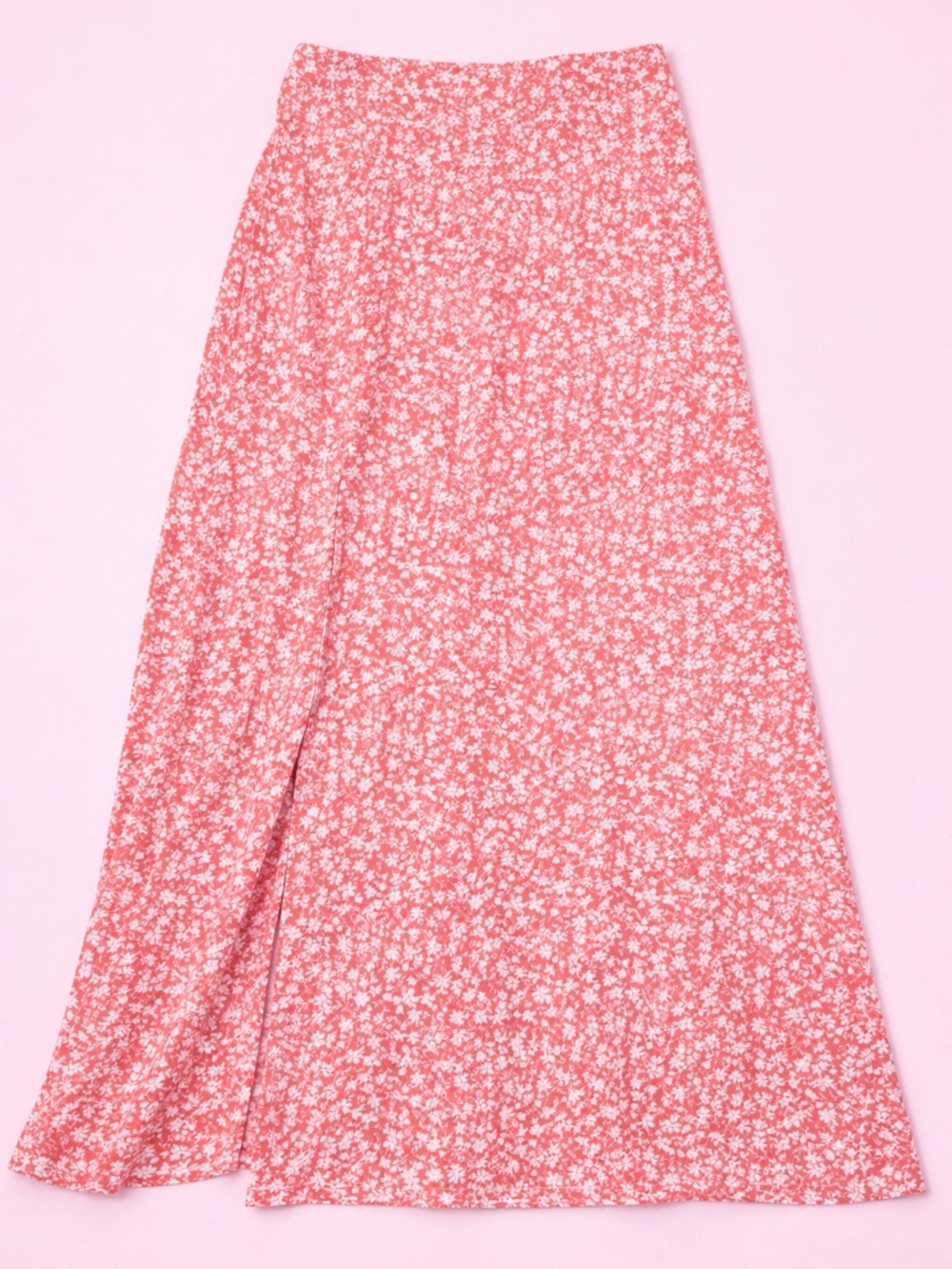 American Eagle Outfitters Coral Pink Floral Maxi Skirt